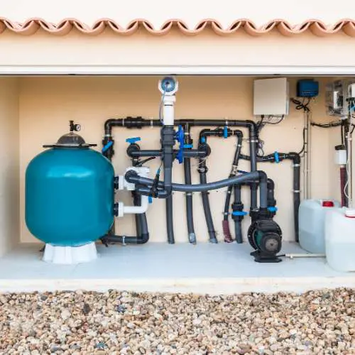 photo of traditional filtration system for swimming pool