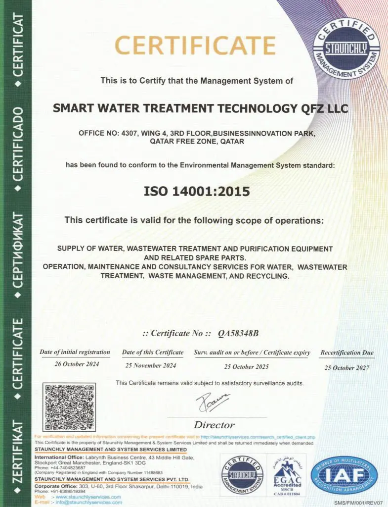 ISO 14001 certificate