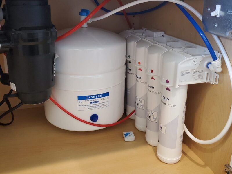 Installed under the sink Reverse Osmosis from Pentair