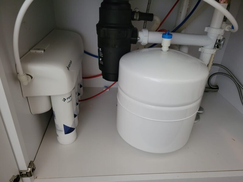 Installed under the sink Reverse Osmosis from Pentair